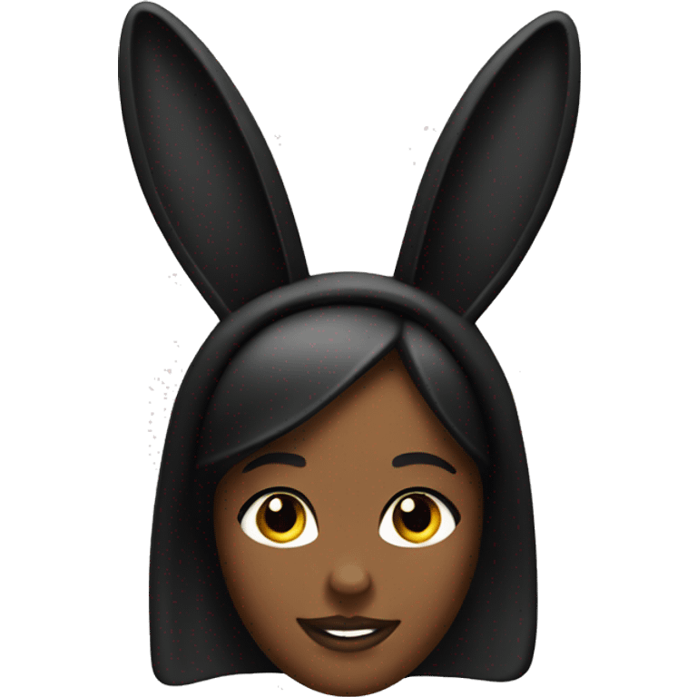 black colored playboy bunny headband  emoji