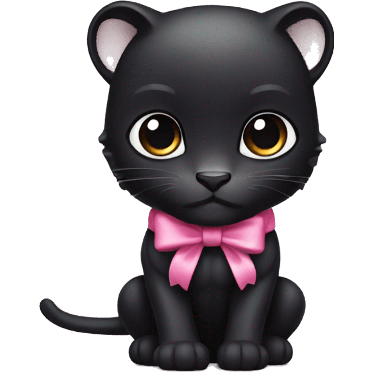 black panther with pink bow emoji