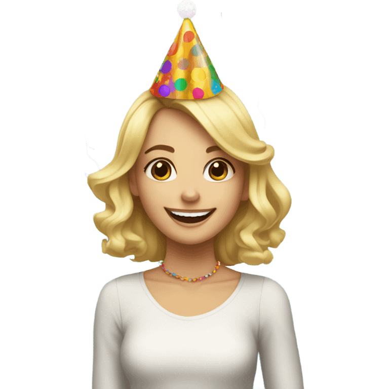 Blonde birthday girl emoji