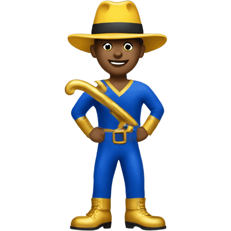 Tulsa Golden Driller statue in a Christmas outfit emoji