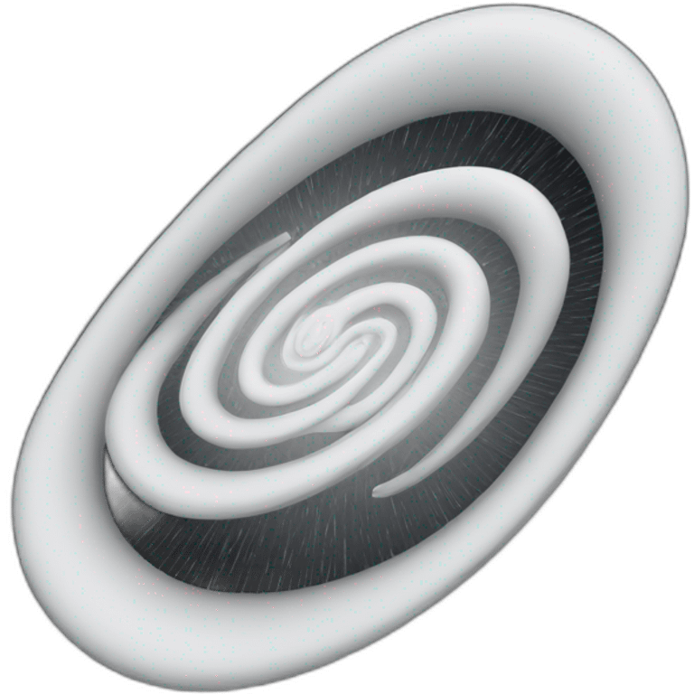 white 3d spiral on black hole background emoji