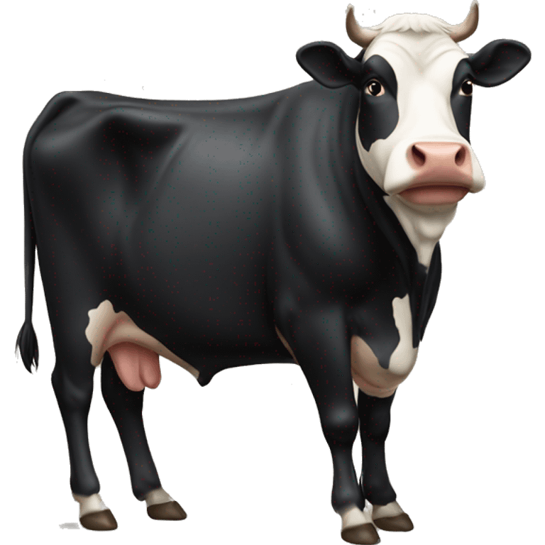 Fat black cow emoji