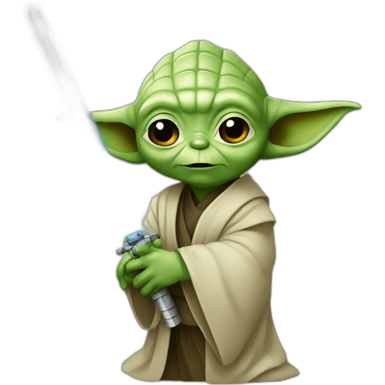 yoda holding is saber emoji