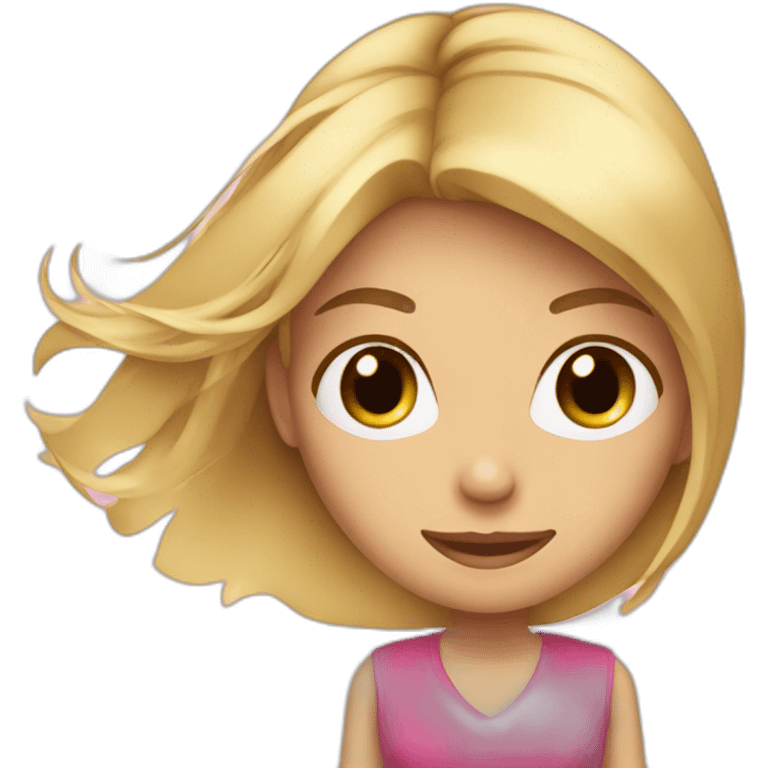 a girl cutting her beautiful thick long blonde hair emoji