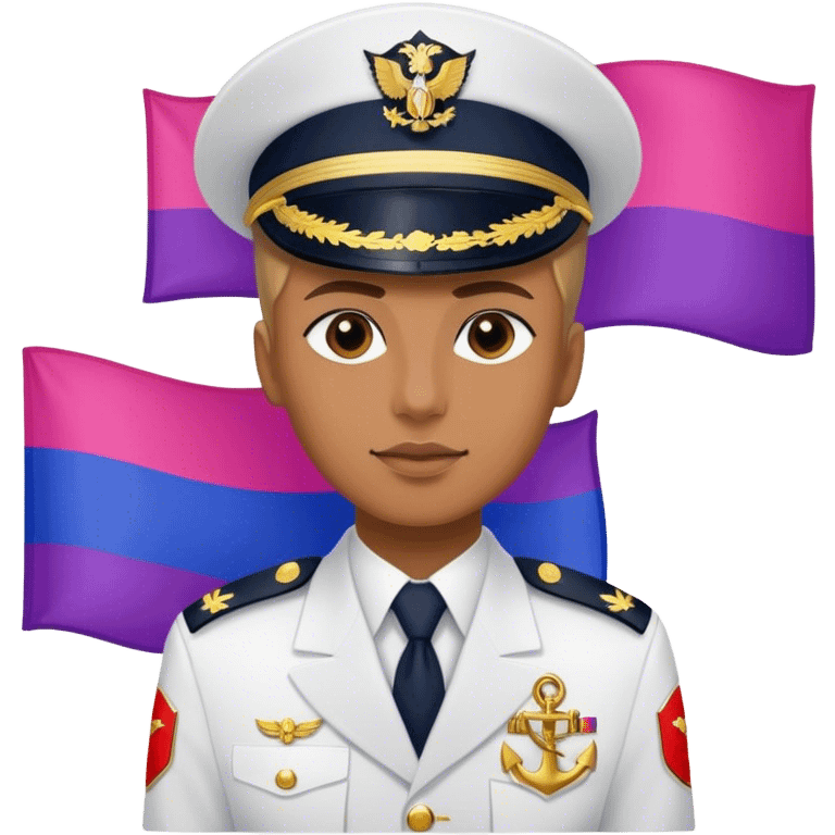 A bisexual flag but with a "pirates of the caribbean" naval officer on it emoji