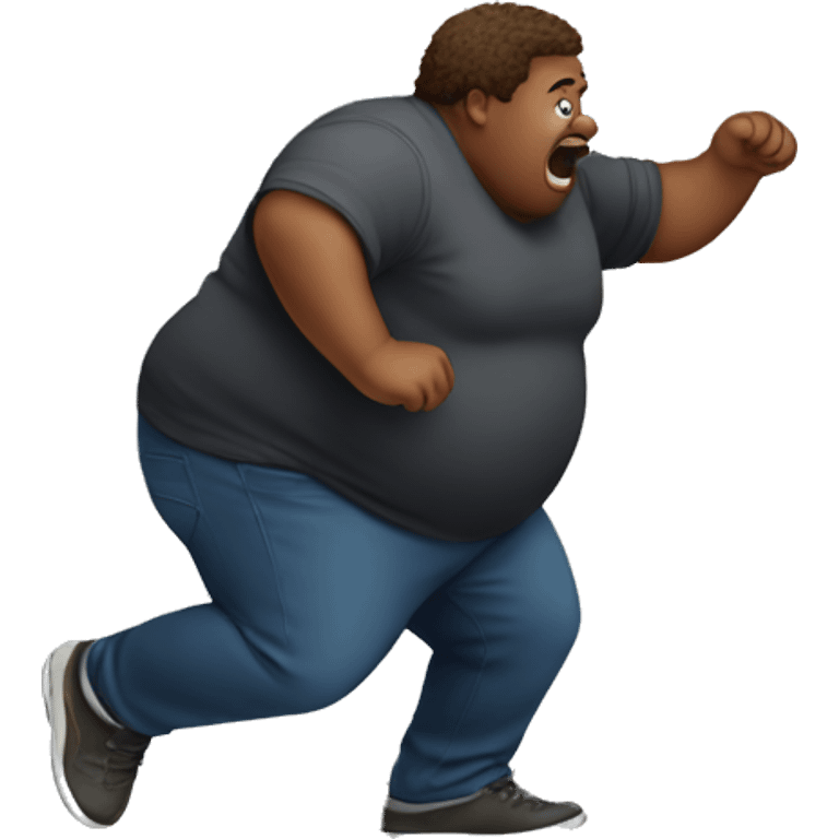 Fat person tripping on a rock emoji