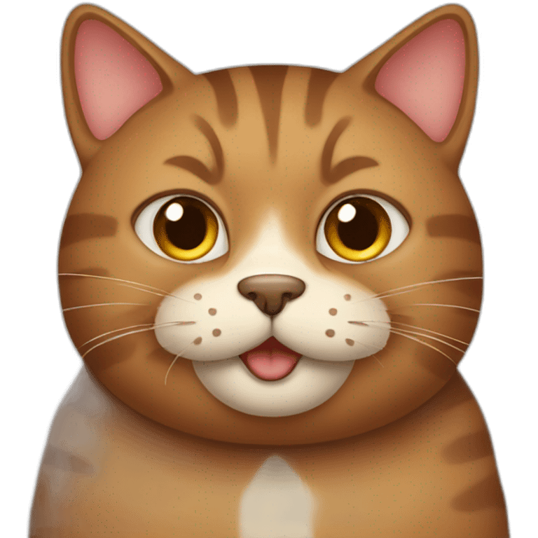 fat brown cat emoji