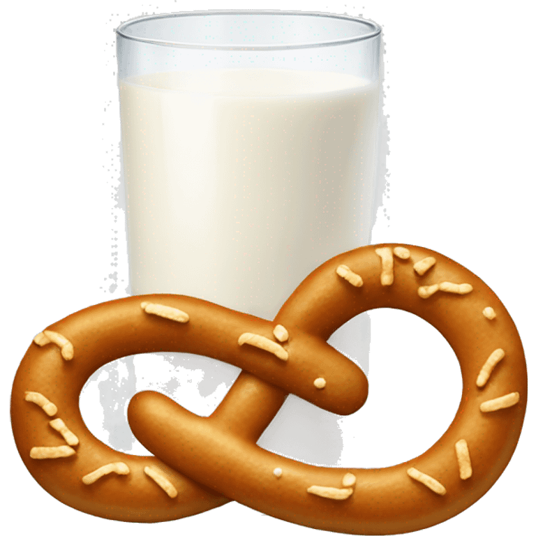 A glass of milk with a pretzel emoji