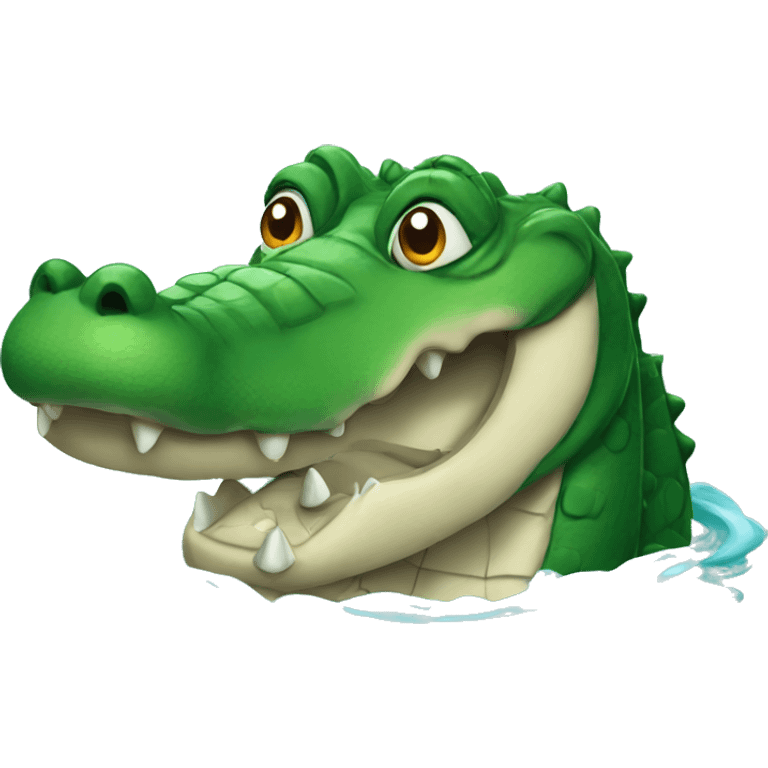 Alligator in river emoji