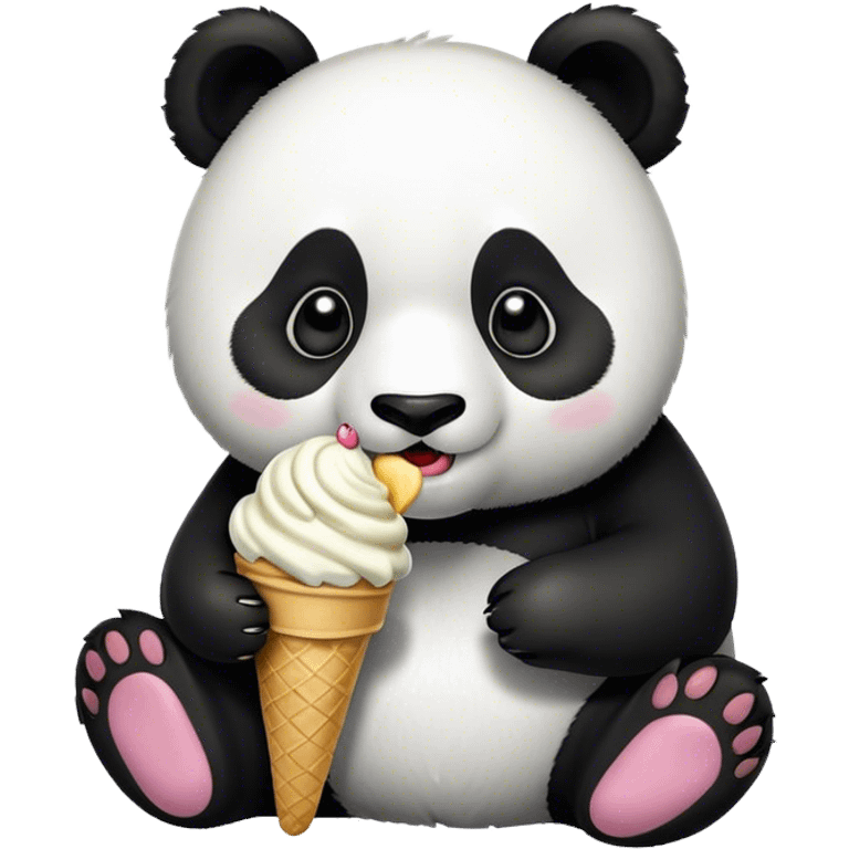 Panda eating ice cream emoji