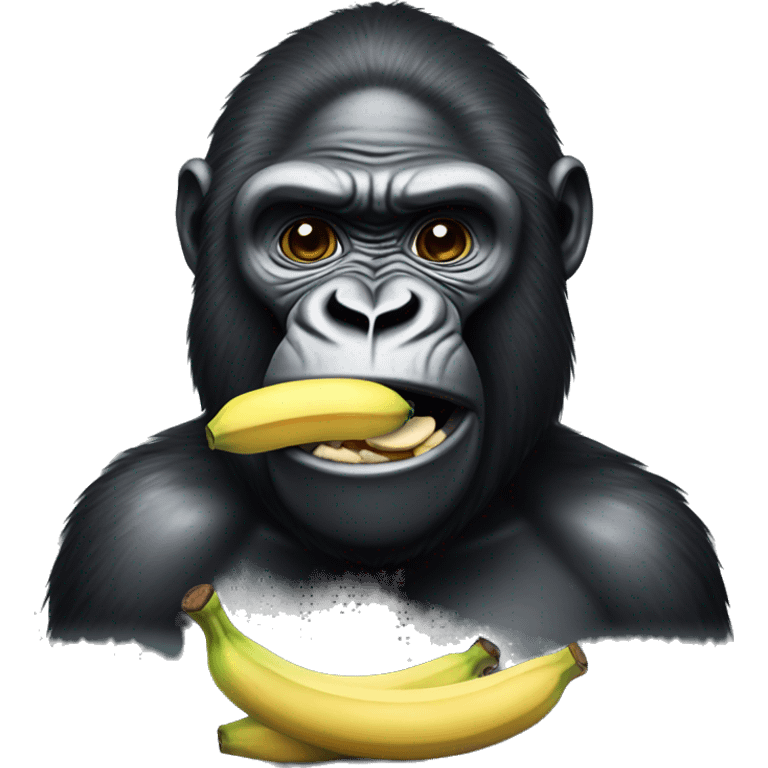 gorilla with 4 bananas in his mouth emoji