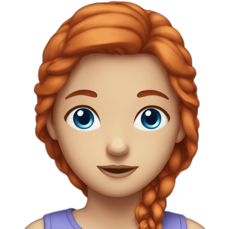 Girl Long Red head blue eyes full face emoji