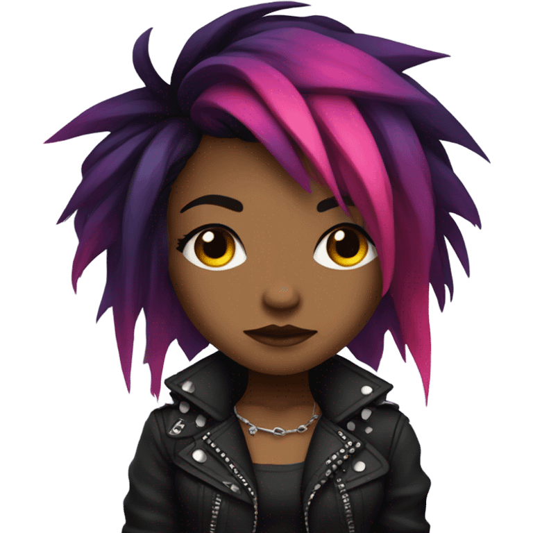 chibi girl in edgy  emoji