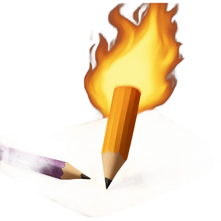 pencil writing on fire paper emoji