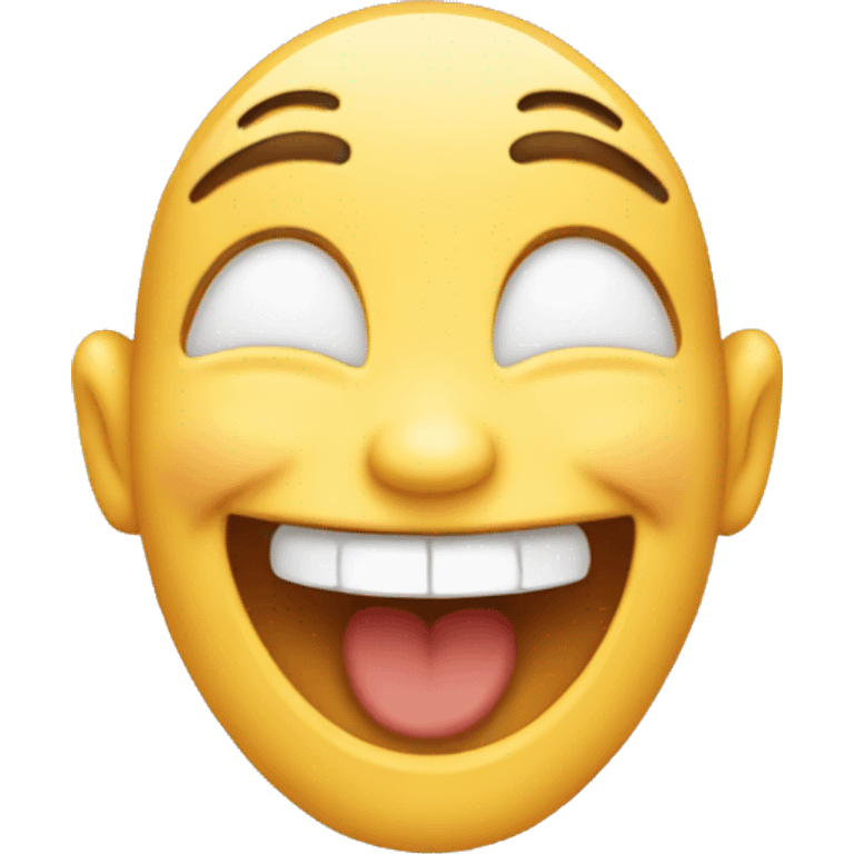 emoji with laughing happy face, no body, baby emoji