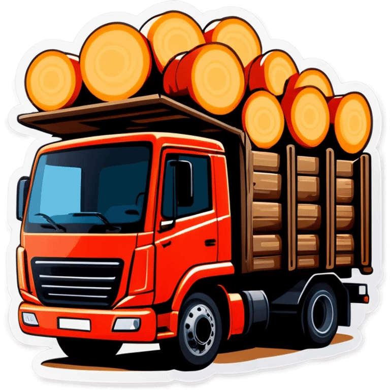 lkw mit holzbeladen rod emoji