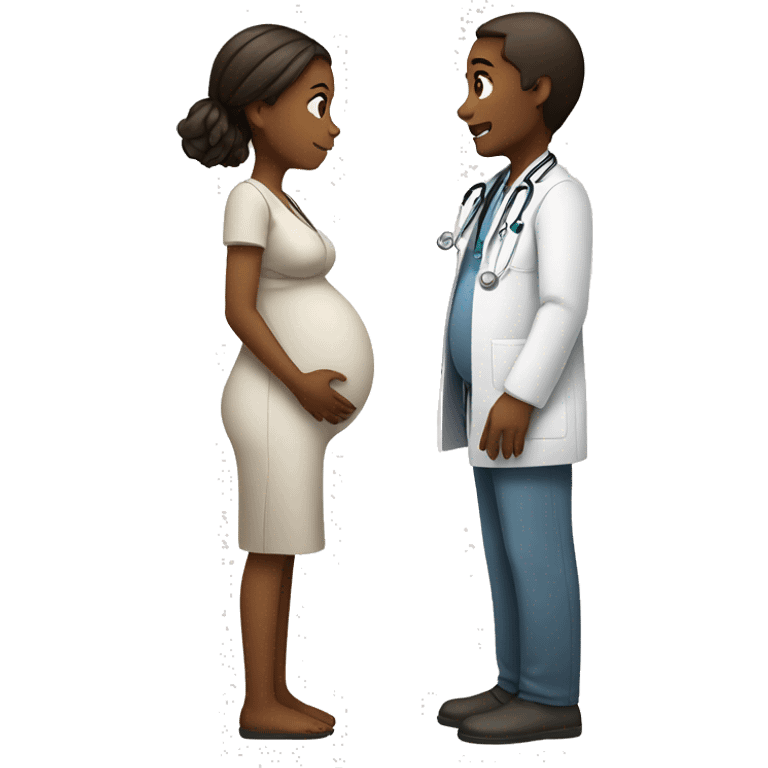 pregnant girl talking to doctor emoji