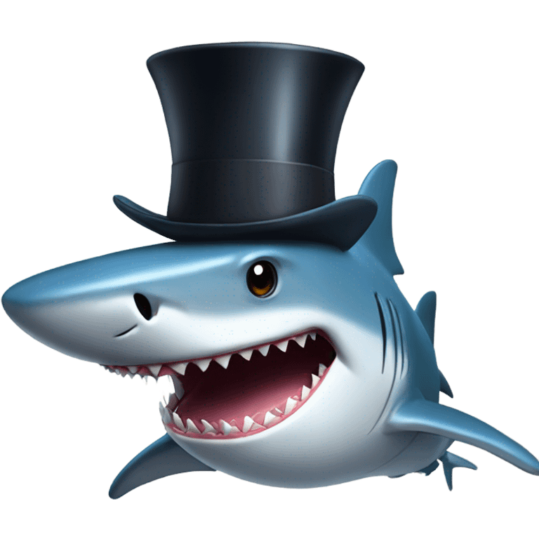 Shark with a top hat emoji