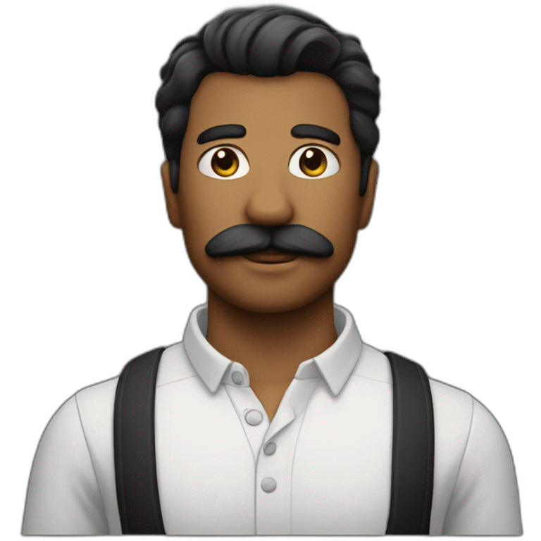 Homme moustache noire emoji