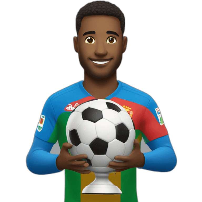 un footballeur qui gagne la coupe du monde  emoji