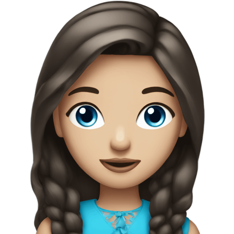 brunette with blue eyes girl fancy emoji