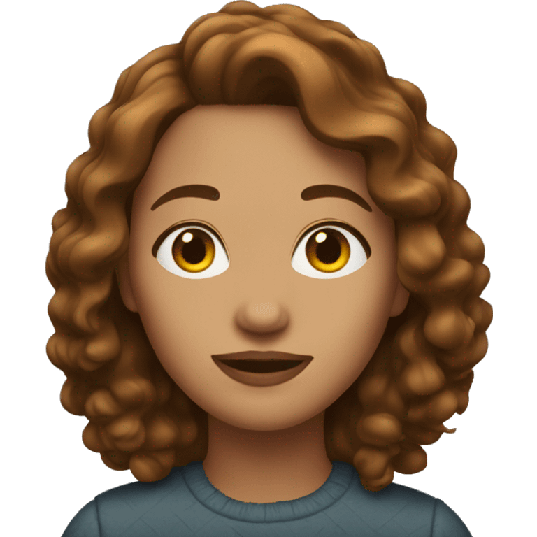 Woman with brown wavy hair emoji