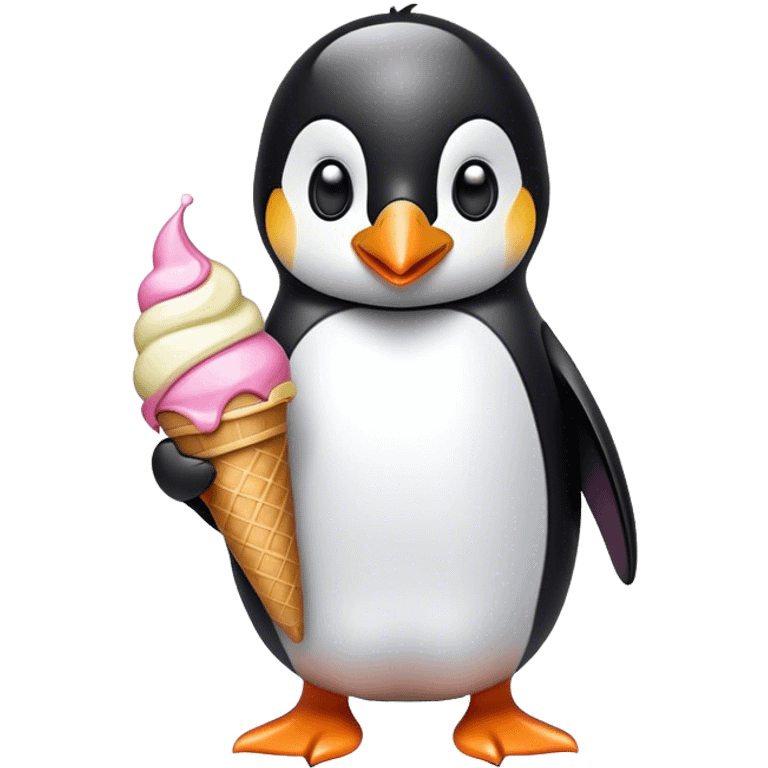 Pingüino con helado emoji