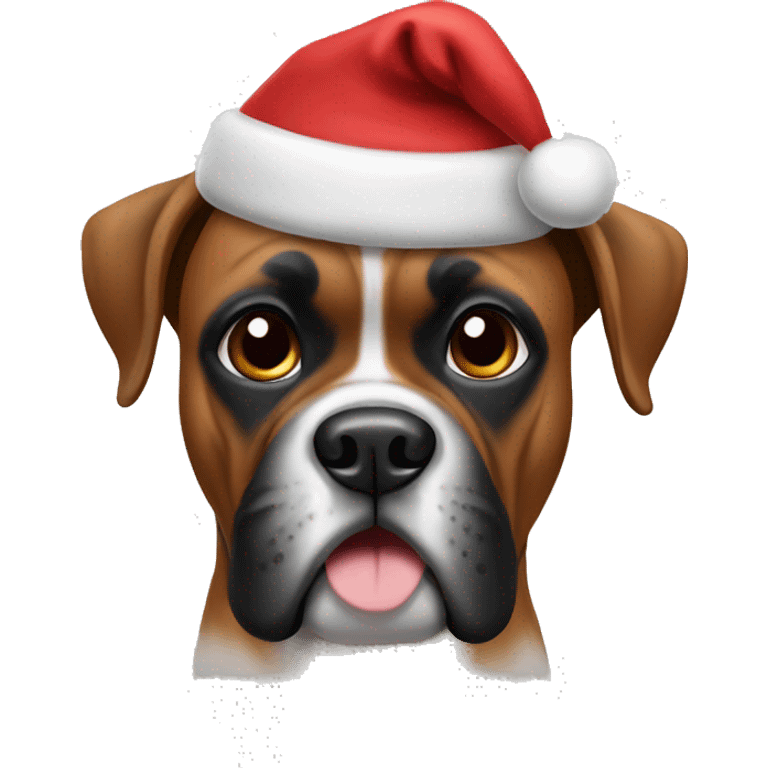 Christmas boxer dog emoji