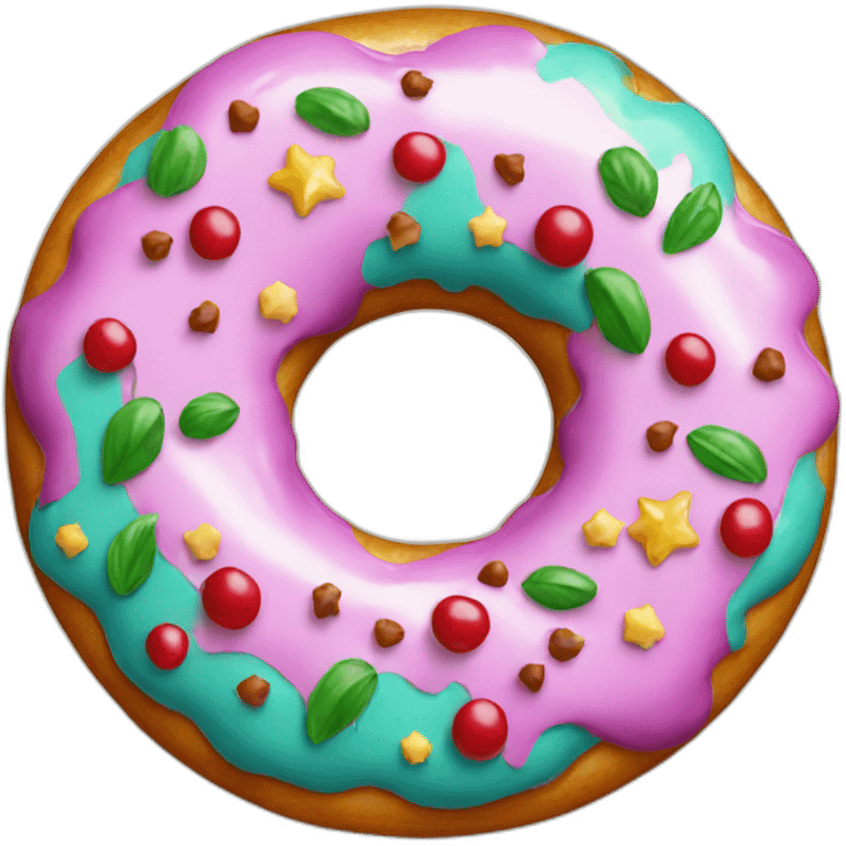 christmas decorated donut emoji