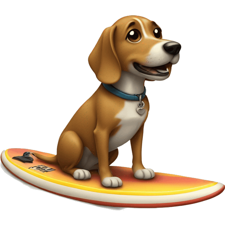 Dog on a surfboard emoji