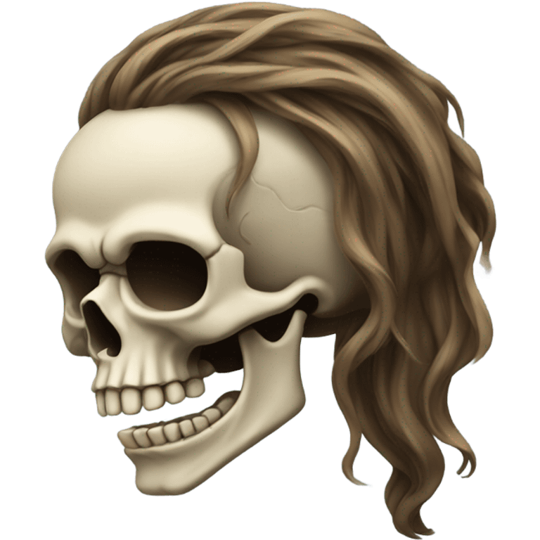 Skull with long hair  emoji