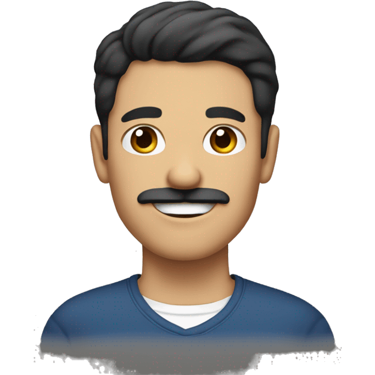 dark hair dark eyed man with short mustache thumbs up  emoji