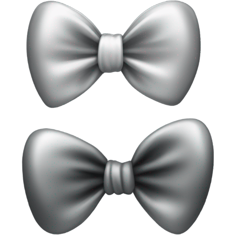 black bow with a silver heart bow in the center emoji