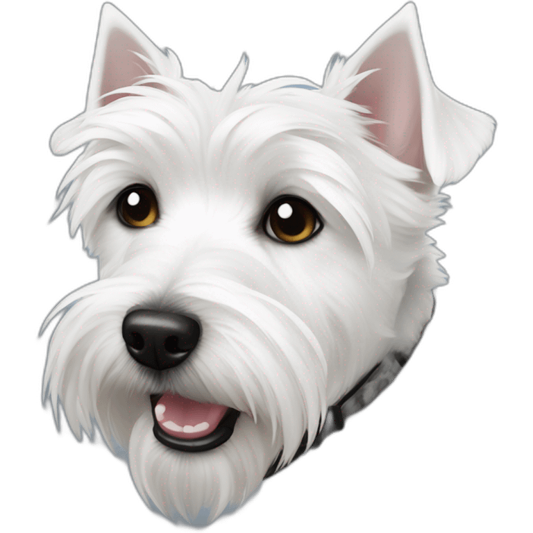  white maltesse-westie with black ear emoji