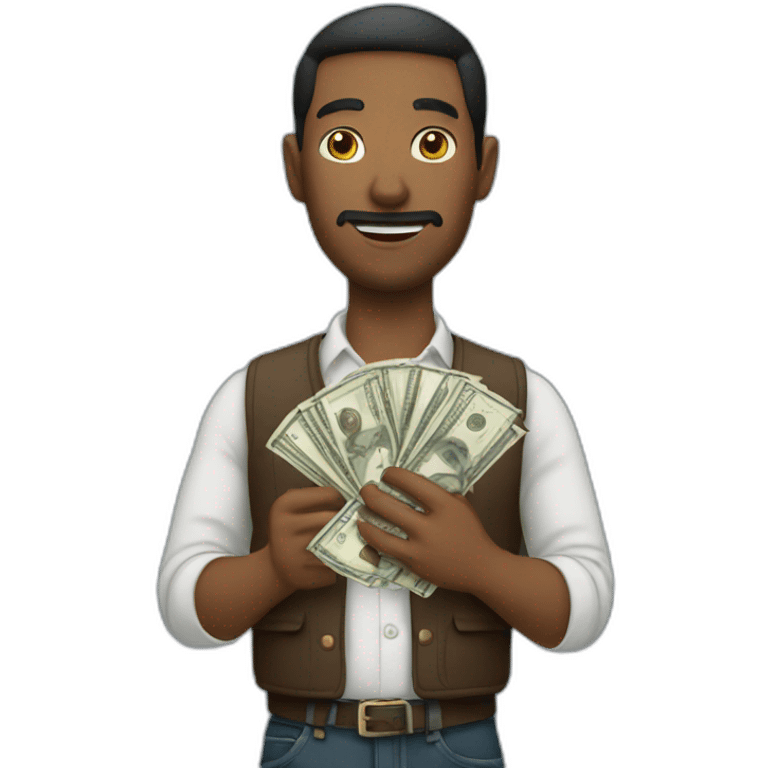 A man who holding money emoji