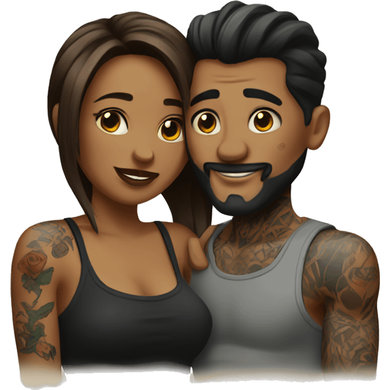 Tattooed couple emoji