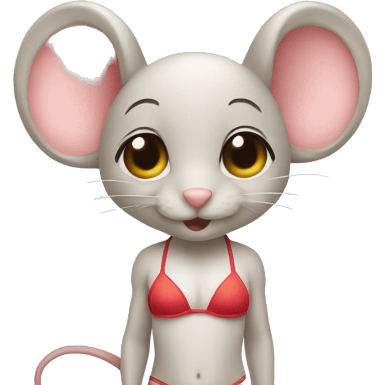 Mouse in bikini emoji