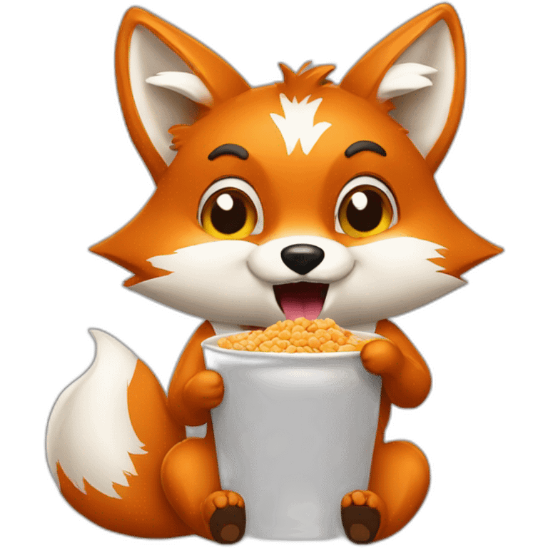 Fox eating cereal emoji