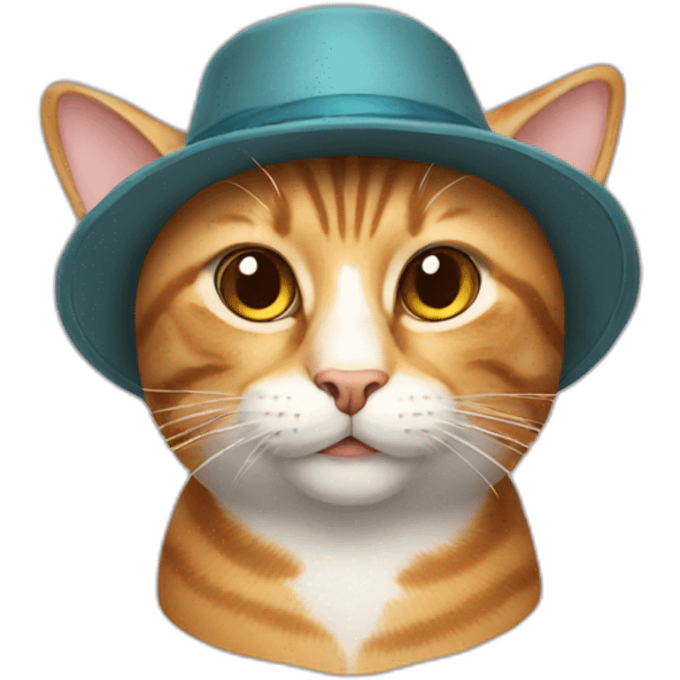 a cat with a hat on emoji