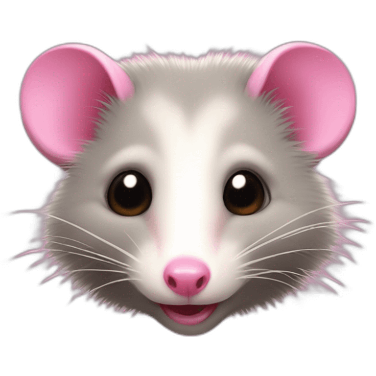 Opossum in the pink emoji