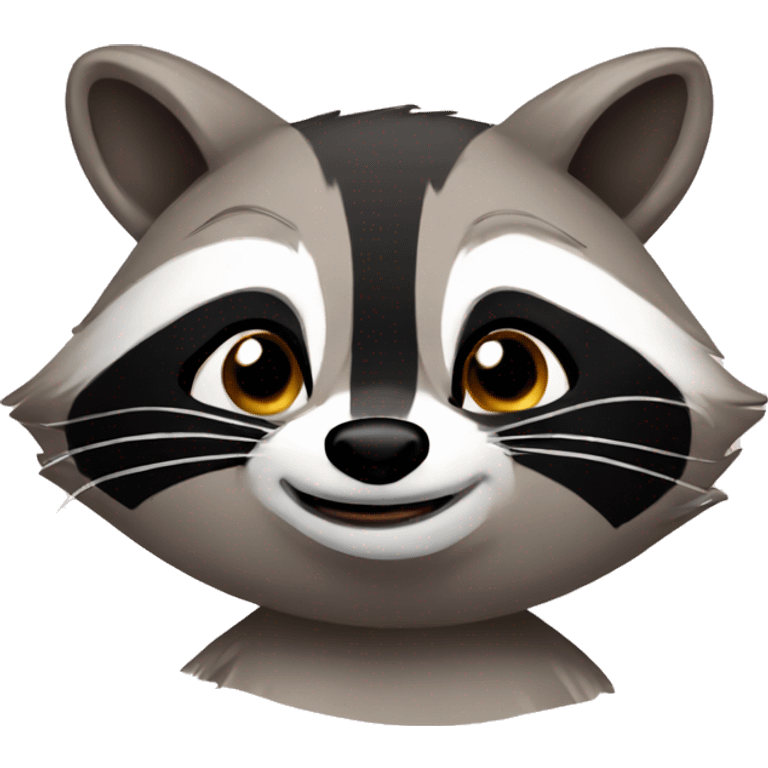 Raccoon blushing  emoji