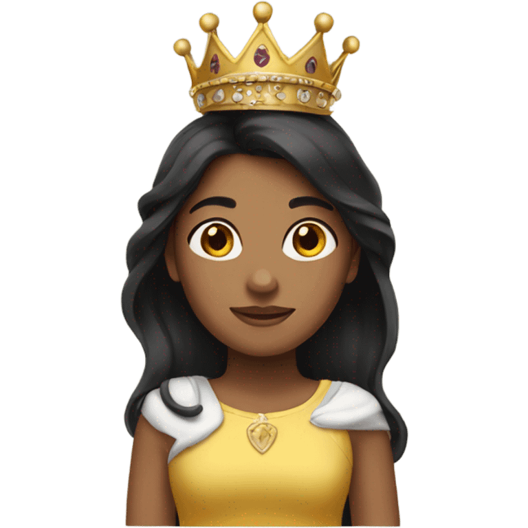 Girl with dark hair wearing a crown  emoji