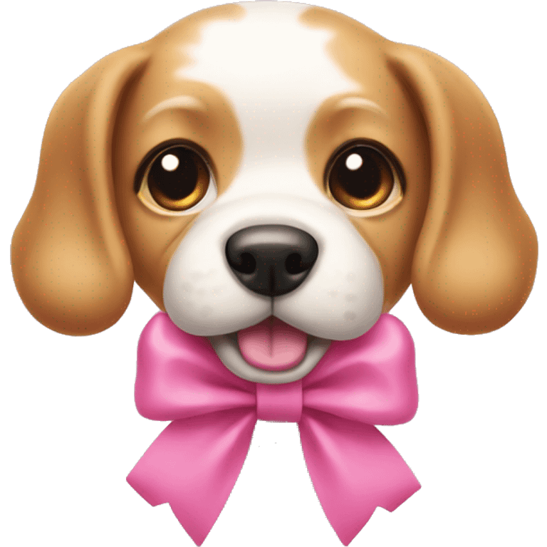 Pink bow dog emoji