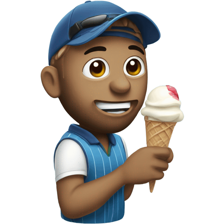 cricket player eating ice cream  emoji