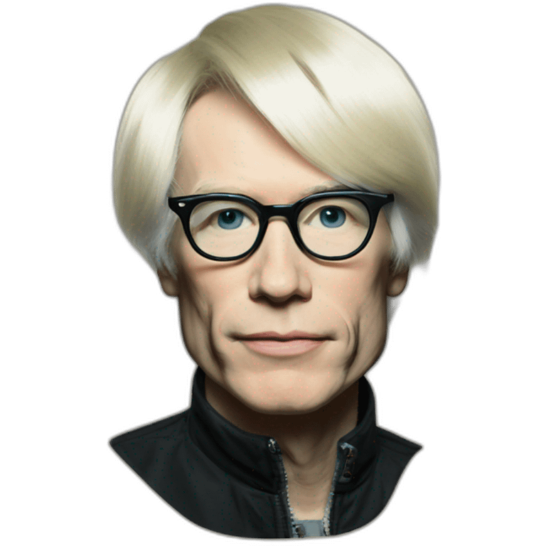 portrait of andy warhol emoji