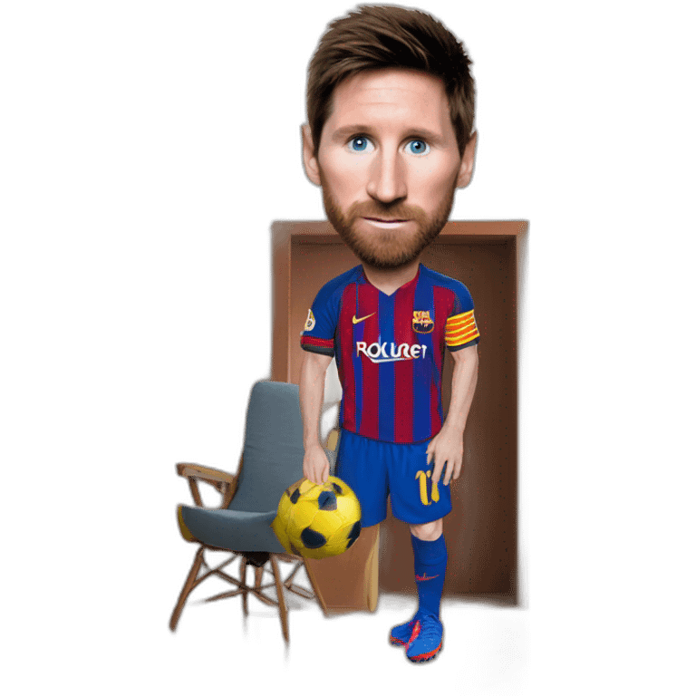 messi dans une maison  emoji