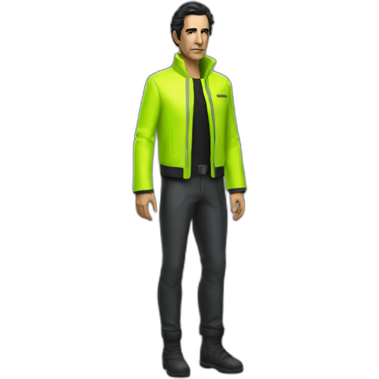 Ben Chaplin neon sci-fi outfit full body emoji