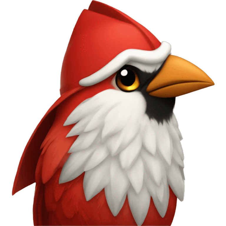 Cardinal wearing a Viking hat emoji