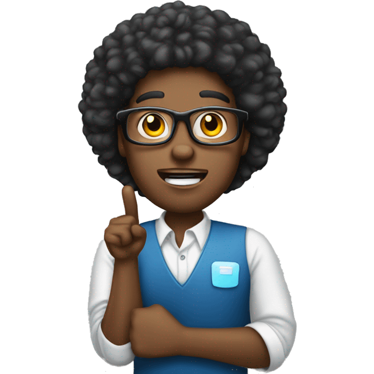 AFRO AMERICAN CALL CENTRE POINTING emoji