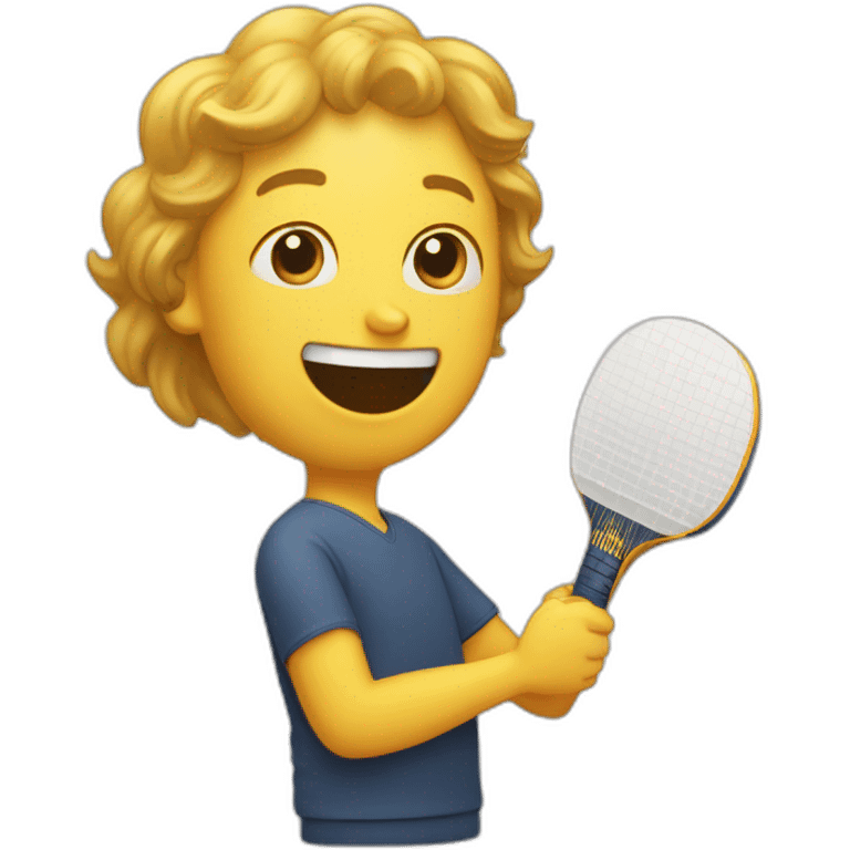 Une personne qui fait du ping-pong en buvant une bière emoji